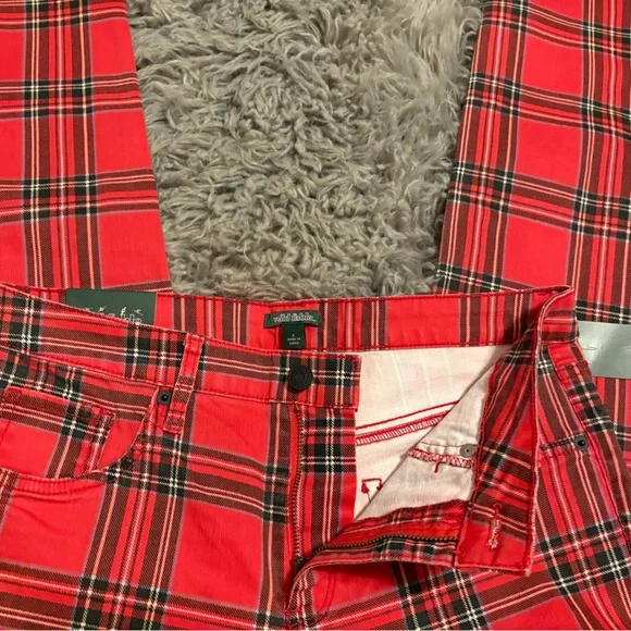 Wild Fable Red Casual Pants Tartan Style - Picture 5 of 11